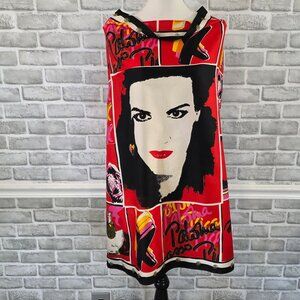 Vintage Paloma Picasso Parfums Silk Scarf Pop Art Abstract 80s Red Black Retro